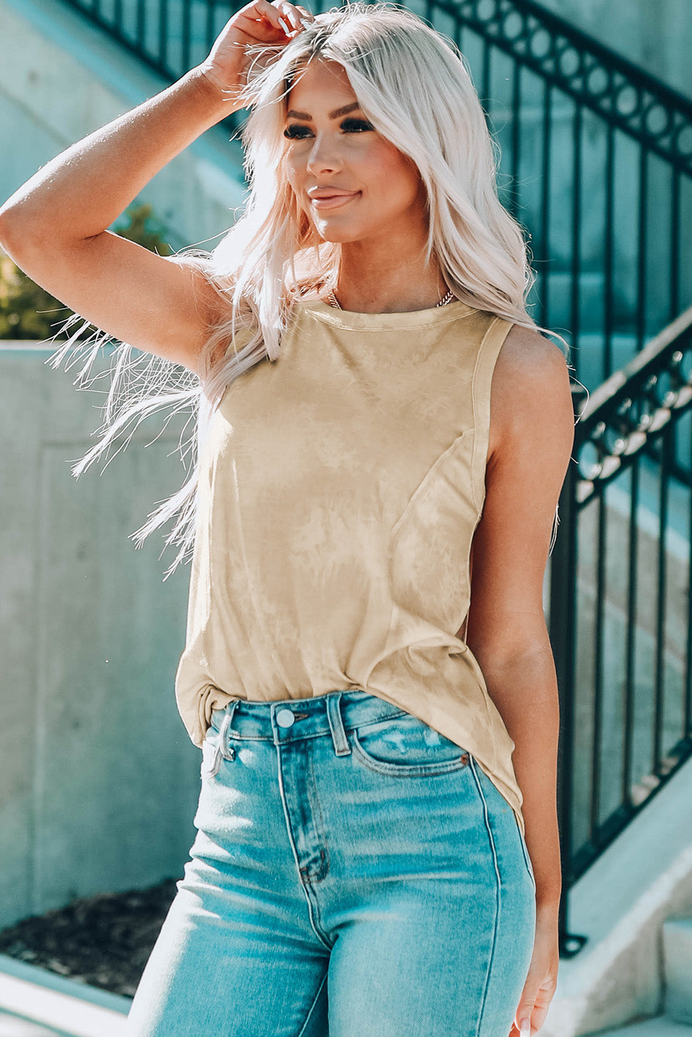 Tie-Dye Round Neck Tank