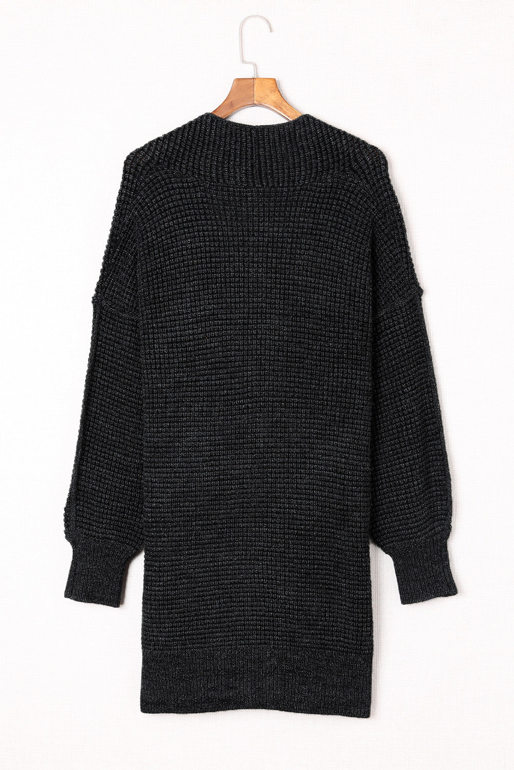 Woven Right Heathered Open Front Longline Cardigan