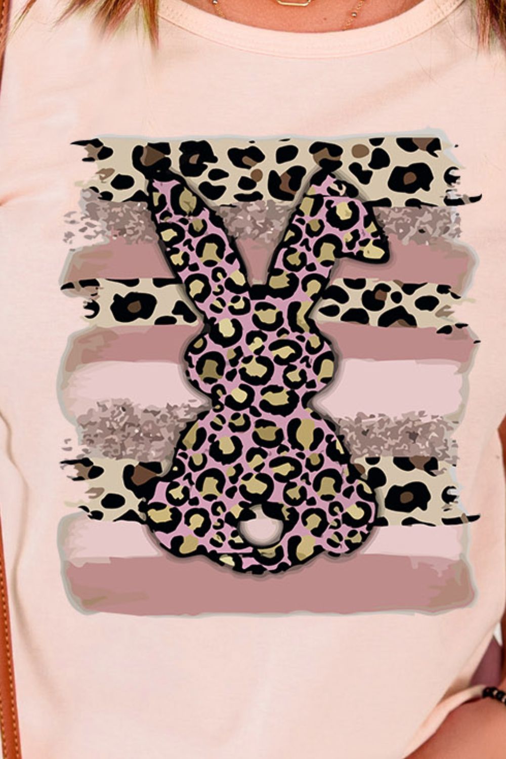 Easter Leopard Bunny Graphic T-Shirt