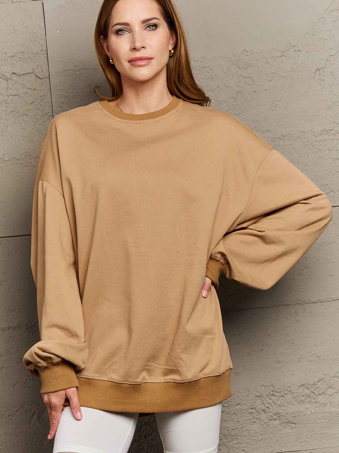 Simply Love Full Size Dropped Shoulder Sweatshirt