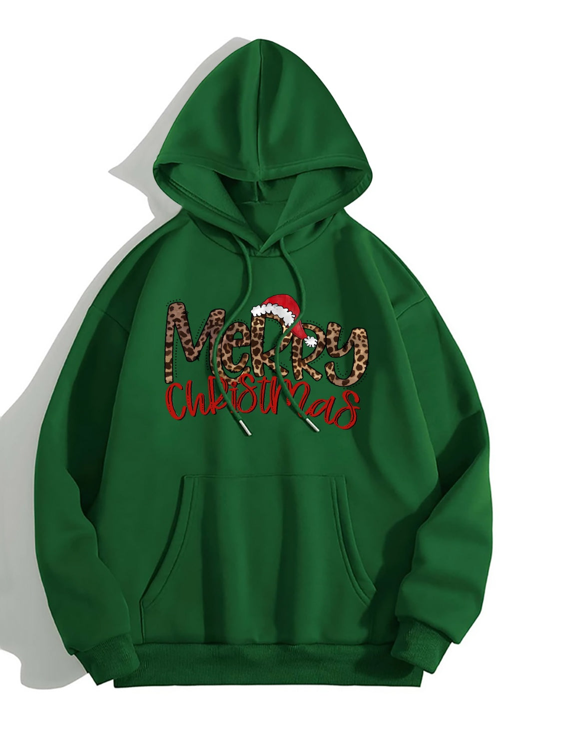 MERRY CHRISTMAS Graphic Drawstring Hoodie