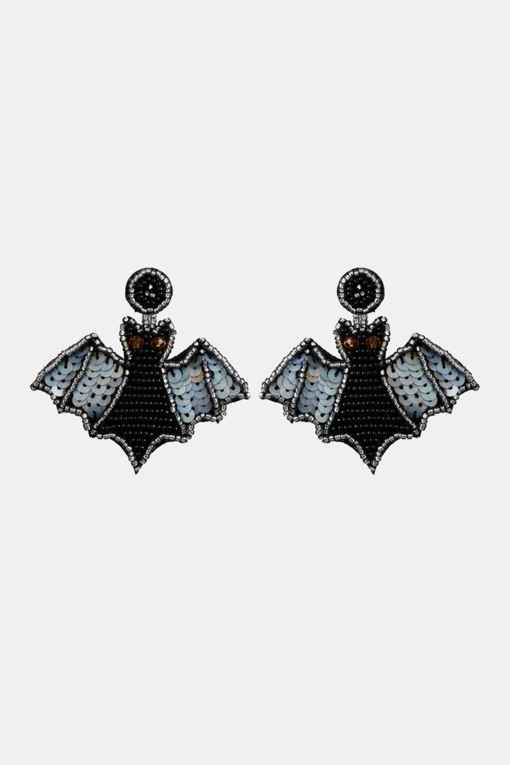 Bat Shape Beaded Dangle Earrings