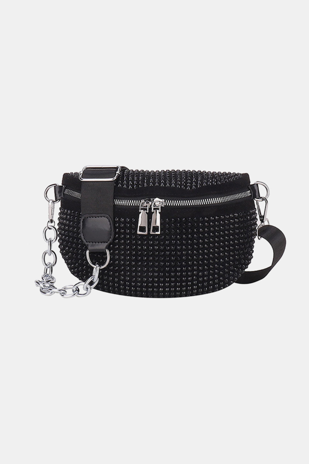 Rhinestone PU Leather Sling Bag