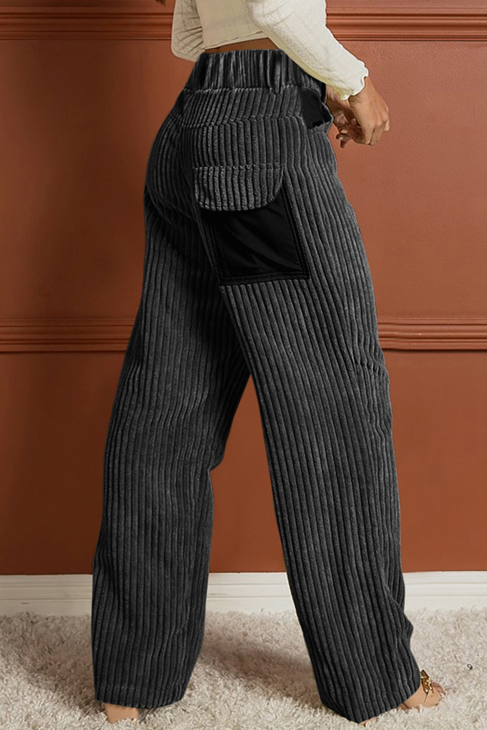 Ribbed Longline Pocketed Pants