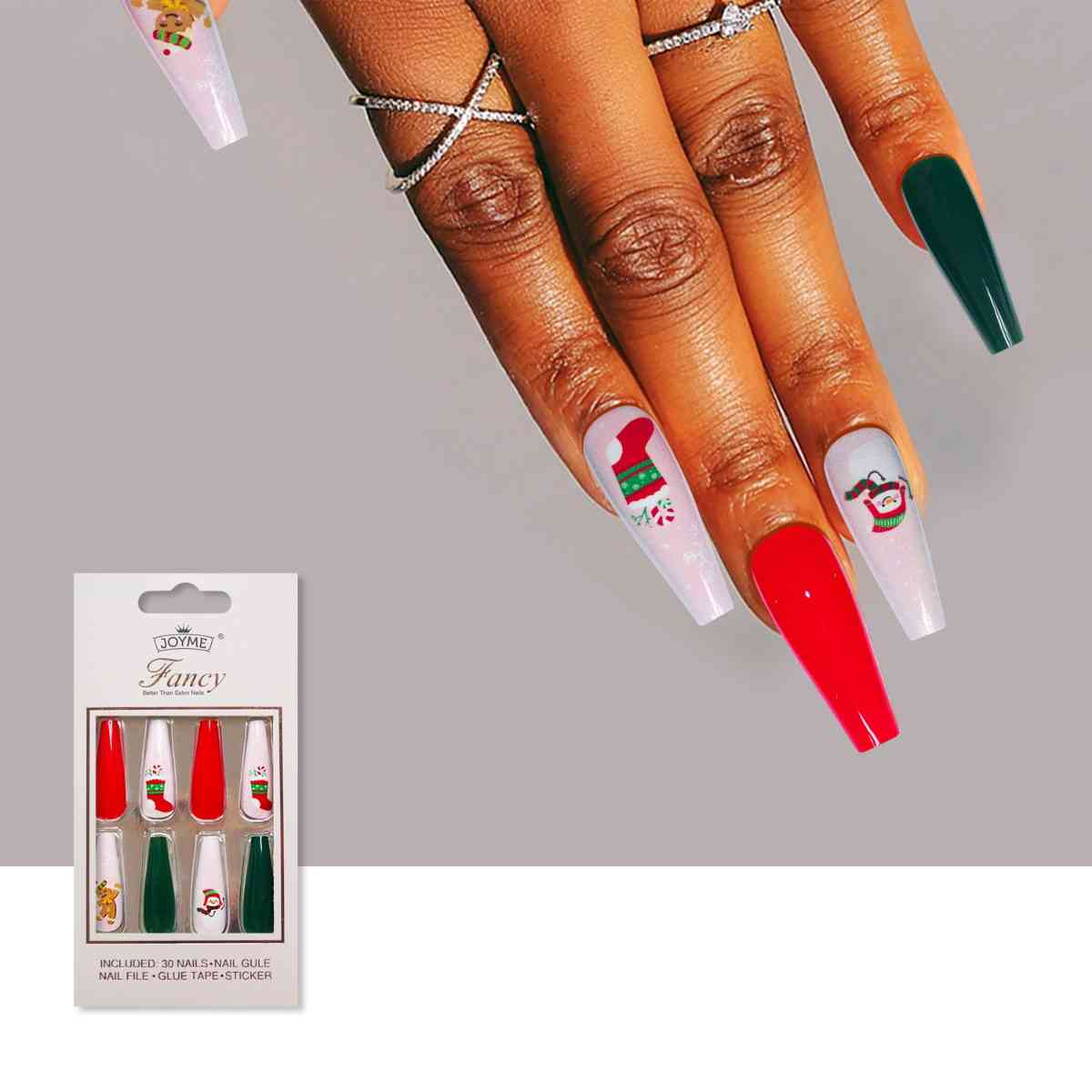 Christmas Theme ABS Press-On Nails