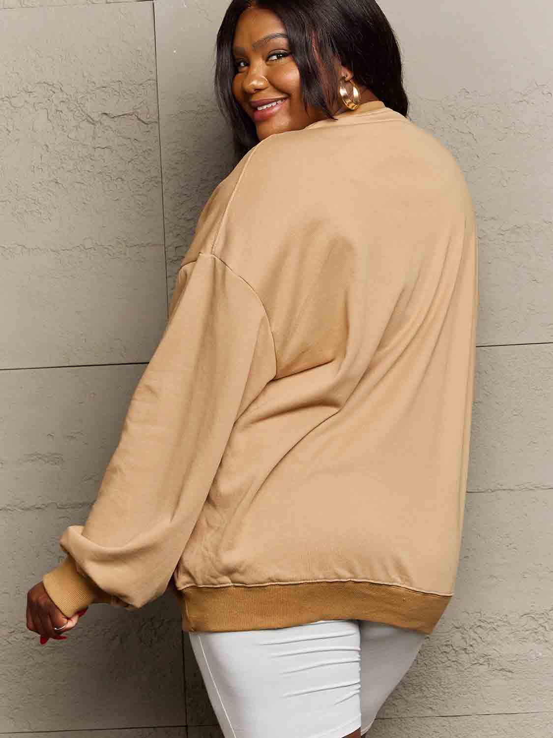 Simply Love Full Size Dropped Shoulder Sweatshirt